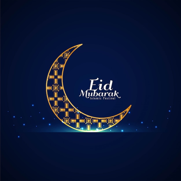 Free vector eid mubarak festival celebration crescent moon