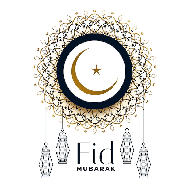 Vettore gratuito decorazione di eid mubarak