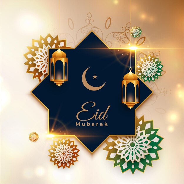 Eid mubarak festival greeting design