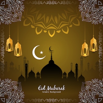 Eid mubarak islamic festival beautiful vector background