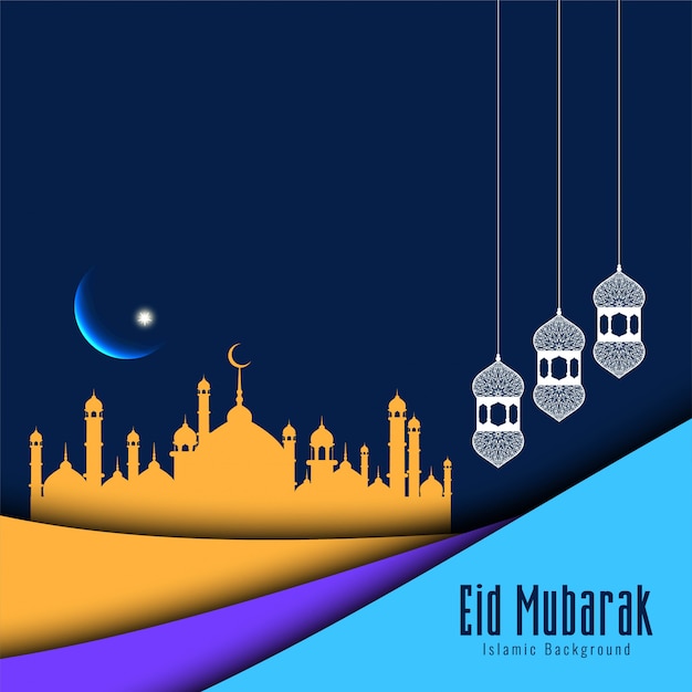 Eid mubarak islamic festival modern background