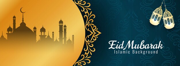 Eid Mubarak Islamic festival religious banner