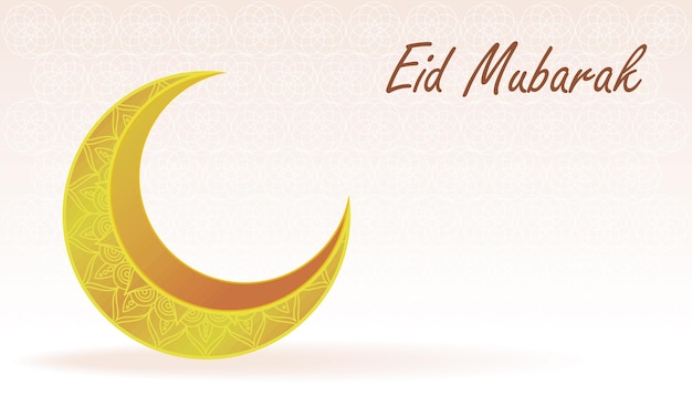 초승달이 있는 Eid Mubarak 레터링