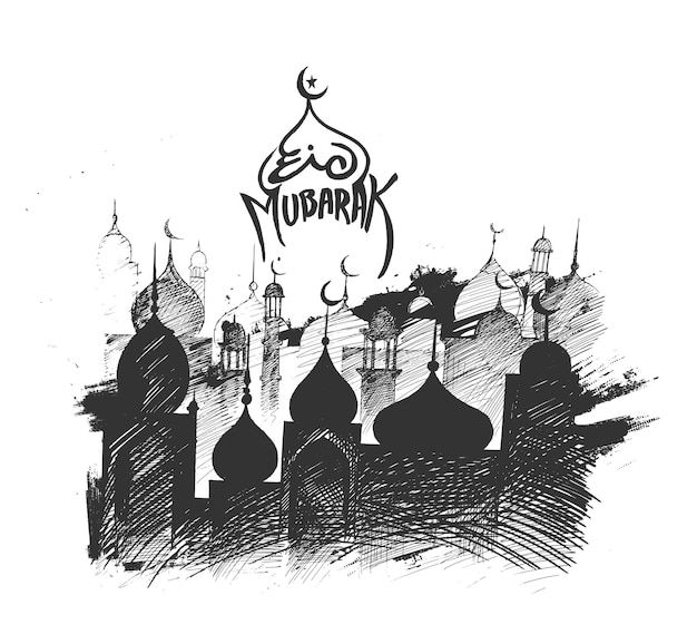 Disegno di sfondo del festival musulmano di eid mubarak