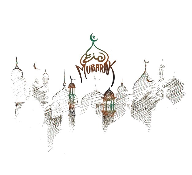 イードムバラクイスラム教徒の祭りの背景デザイン