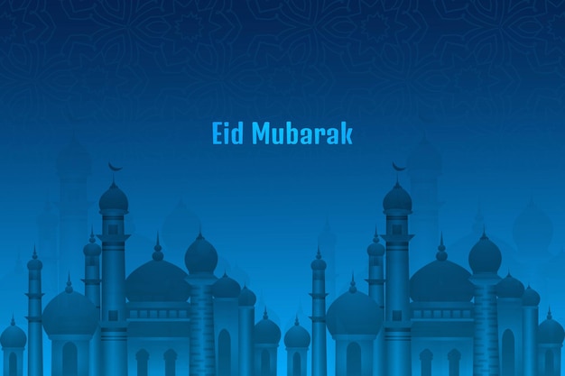 Free vector eid mubarak muslim greeting card festival background