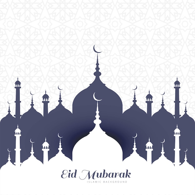 Eid mubarak muslim greeting card festival background