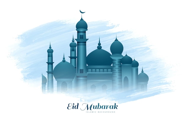 Free vector eid mubarak muslim greeting card festival background