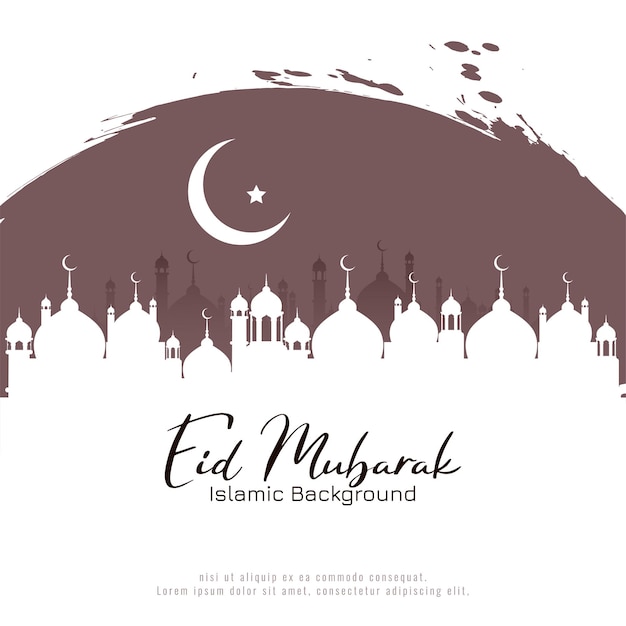 Eid mubarak religious islamic festival background design vector