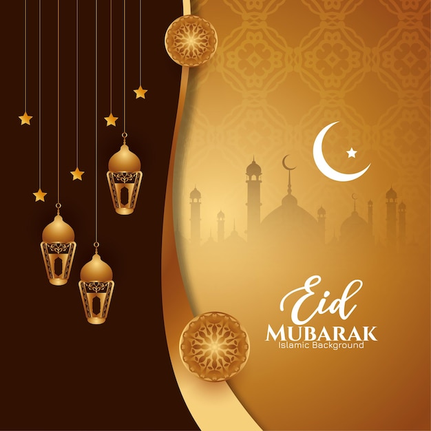 Eid mubarak religious islamic festival background design vector