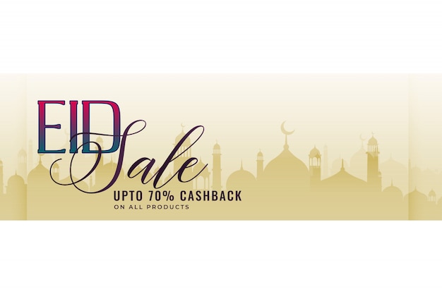 Free vector eid sale banner with offer details