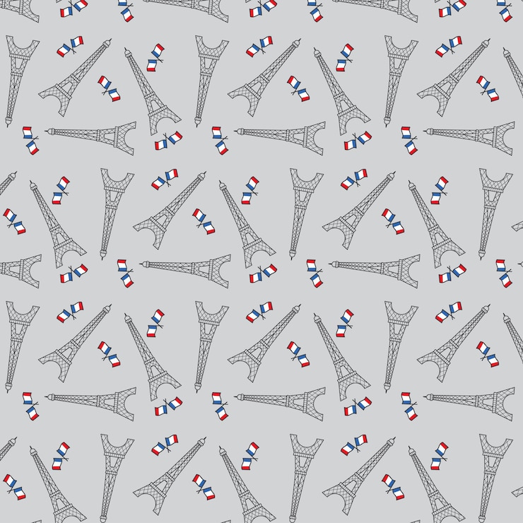 Free Vector eifel paris seamless pattern
