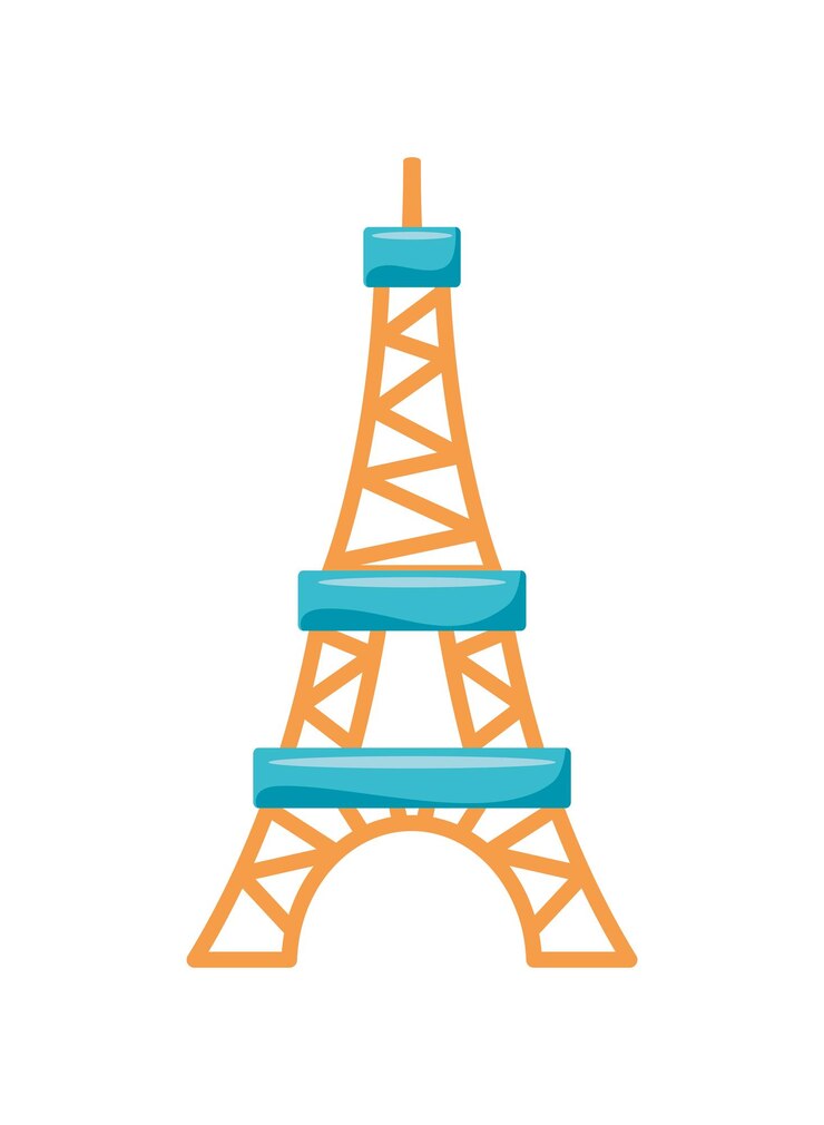 Free Vector eiffel tower in france icon isolated