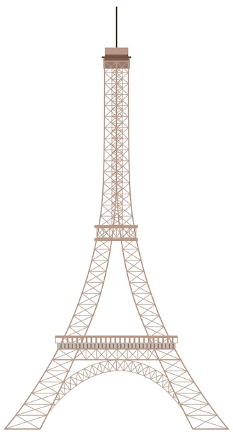 Free vector eiffel tower paris landmark on white background