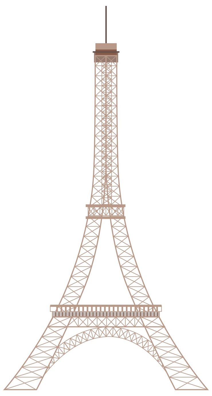 Free Vector eiffel tower paris landmark on white background