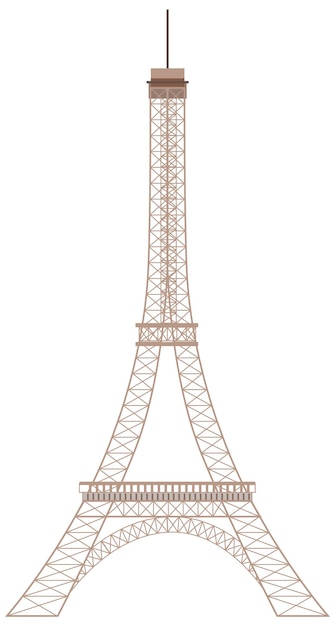 Eiffel Tower Paris Landmark on white background