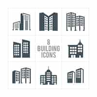 Free vector eight building icons