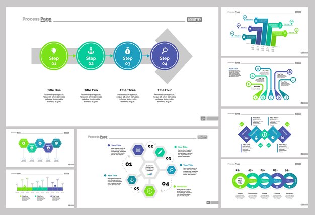 Eight Economics Slide Templates Set