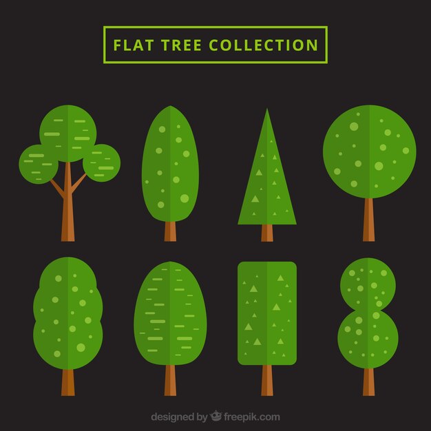 Free vector eight flat trees