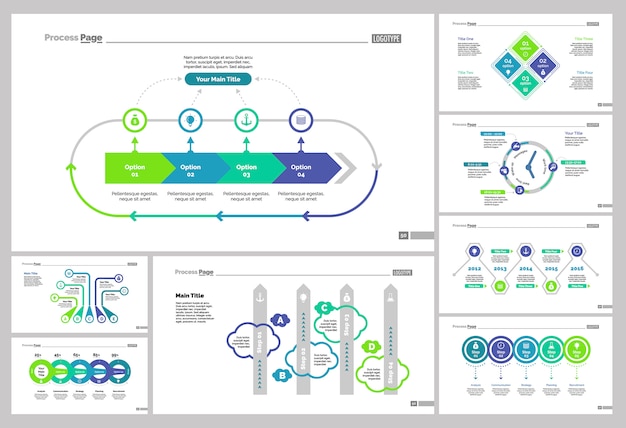 Eight Management Slide Templates Set