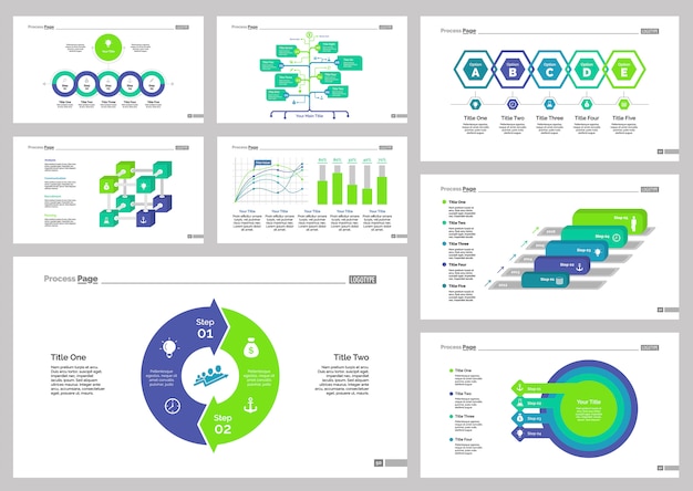 Free vector eight recruitment slide templates set