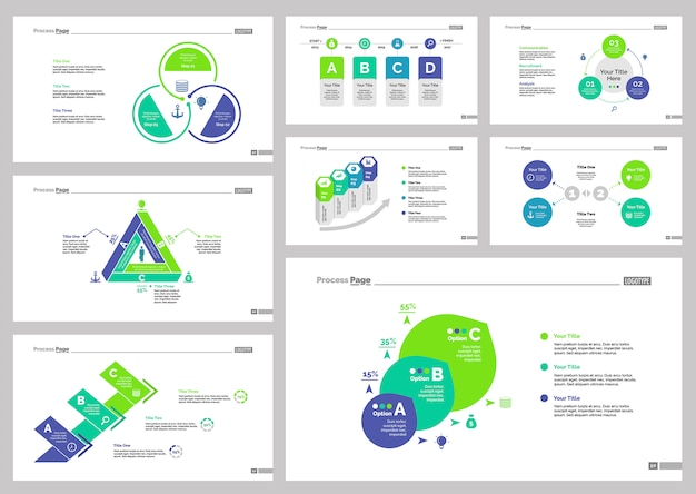 Free vector eight recruitment slide templates set