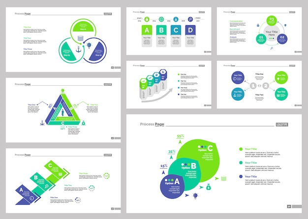 professional business plan template free download Free vector eight recruitment slide templates set