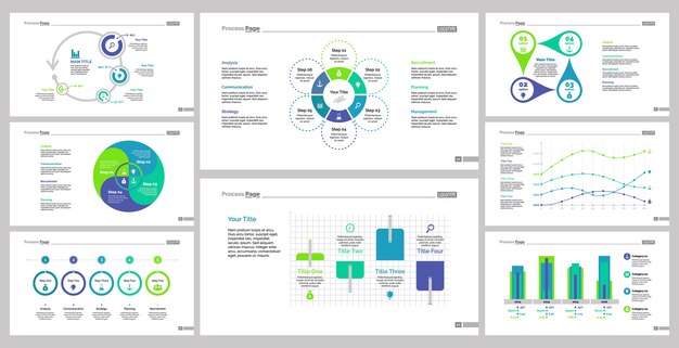 Eight Statistics Slide Templates Set