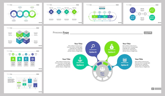 Eight Training Slide Templates Set