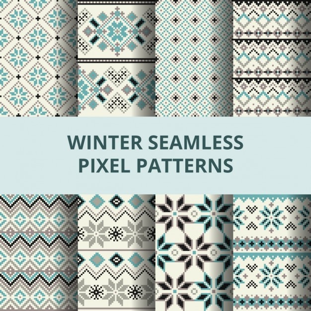 Free vector eight winter patterns