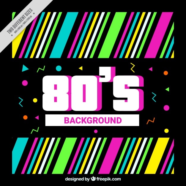 Free Vector eighties background of colorful stripes