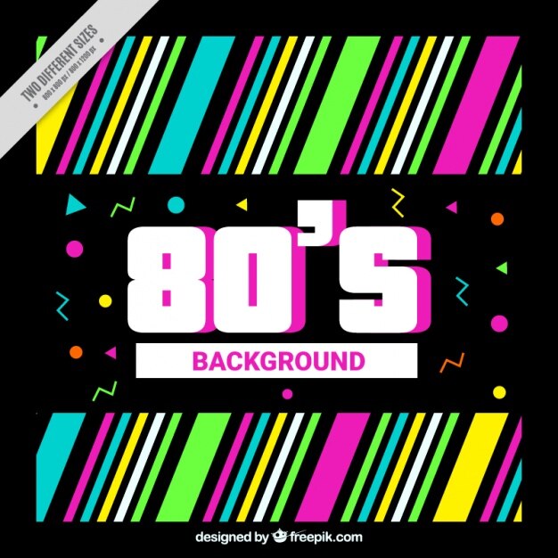 Free Vector eighties background of colorful stripes