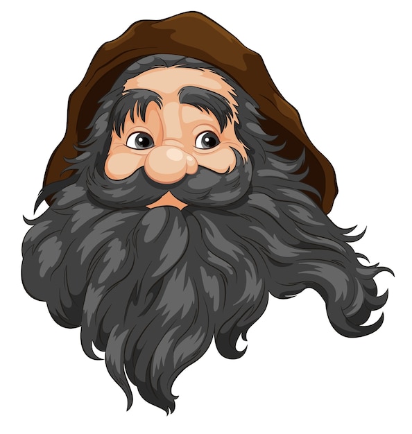 Free vector elderly man with long beard and mustache