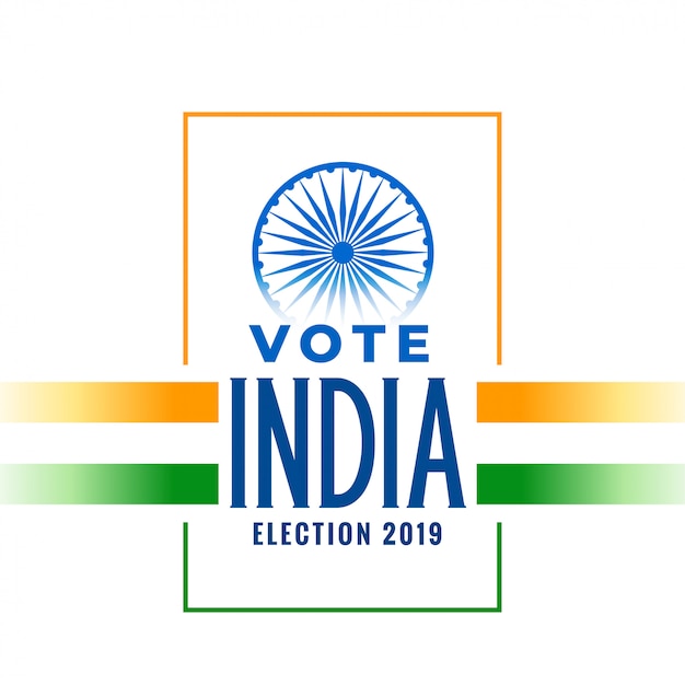 Free vector election 2019 banner with tricolor indian flag