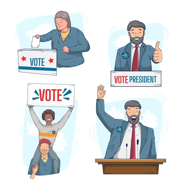 Free vector election campaign scenes