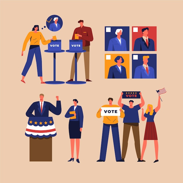 Free vector election campaign scenes