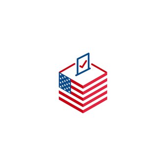 미국 선거일, 투표. 벡터 로고 아이콘 템플릿