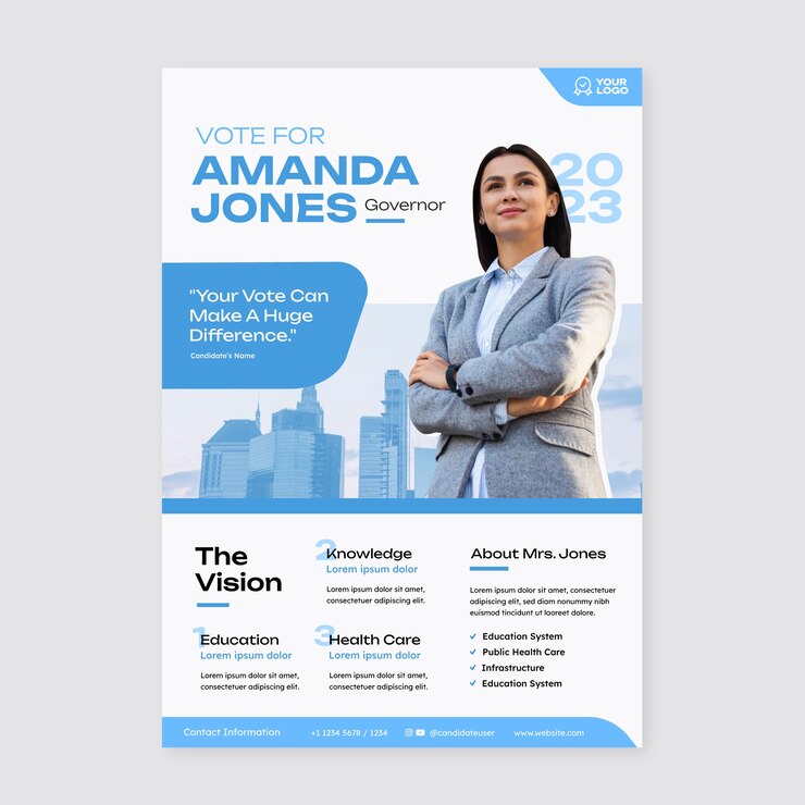 Free Vector | Election poster template design