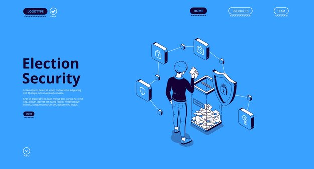 Election security isometric landing page