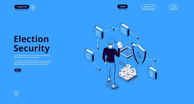 Election security isometric landing page