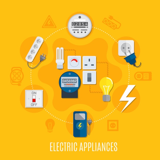 Free vector electric appliances round