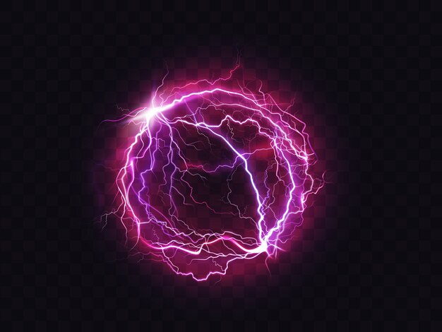 Electric ball lightning circle strike impact place