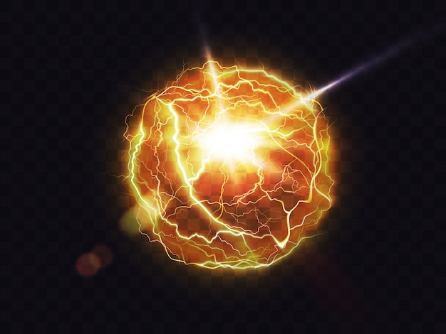 Free vector electric ball, lightning fireball, energy flash