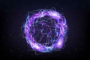 Бесплатное векторное изображение Электрический шар фиолетовый световой эффект