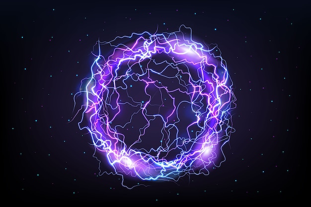 Электрический шар фиолетовый световой эффект