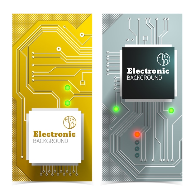 Free vector electric board banners set.