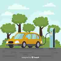 Free vector electric car background