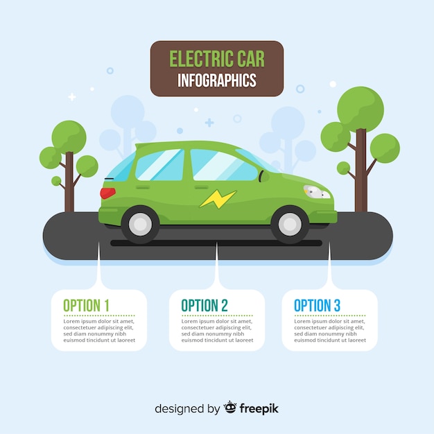 Free vector electric car infographic