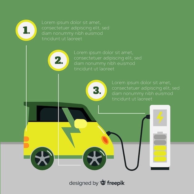 Free vector electric car infographic