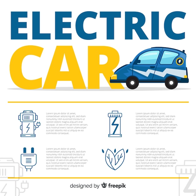 無料ベクター 電気自動車のインフォグラフィック